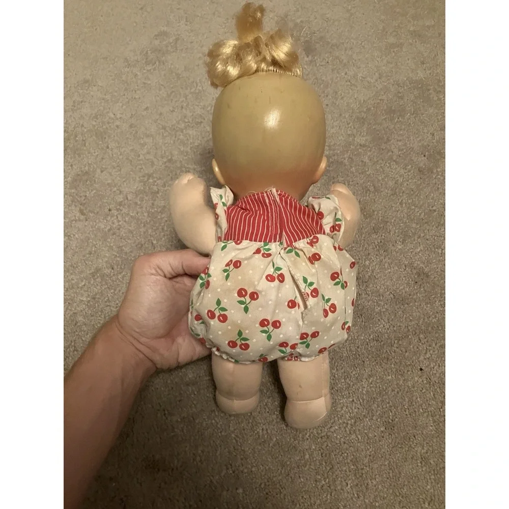 Magic Nursery Baby Doll 1989 Mattel  Original Cherry Summer Dress Blue Eyes VTG